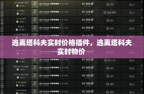 逃离塔科夫实时价格插件，逃离塔科夫实时物价 