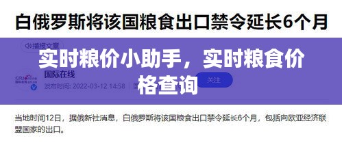 实时粮价小助手，实时粮食价格查询 