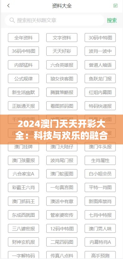 2024澳门天天开彩大全：科技与欢乐的融合盛典
