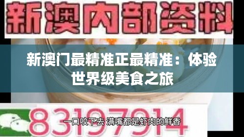 新澳门最精准正最精准：体验世界级美食之旅