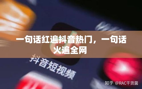 一句话红遍抖音热门，一句话火遍全网 