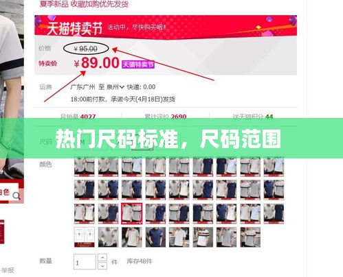 热门尺码标准，尺码范围 
