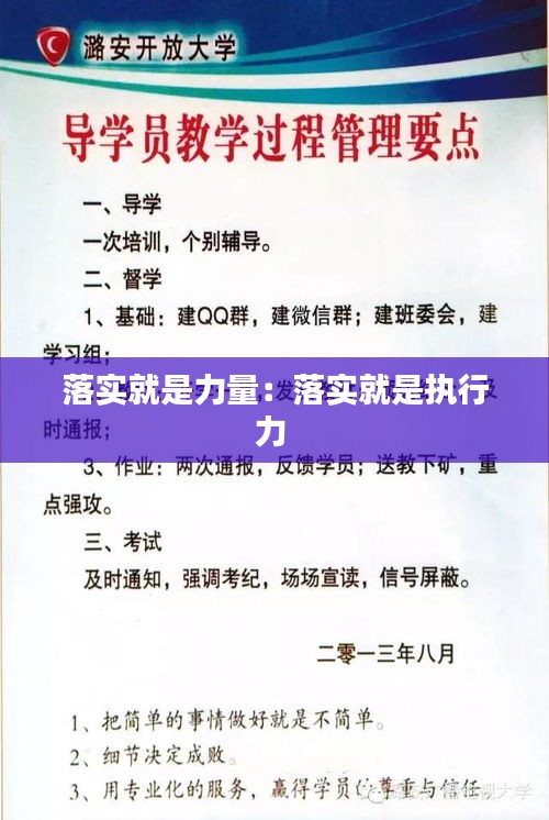 落实就是力量：落实就是执行力 