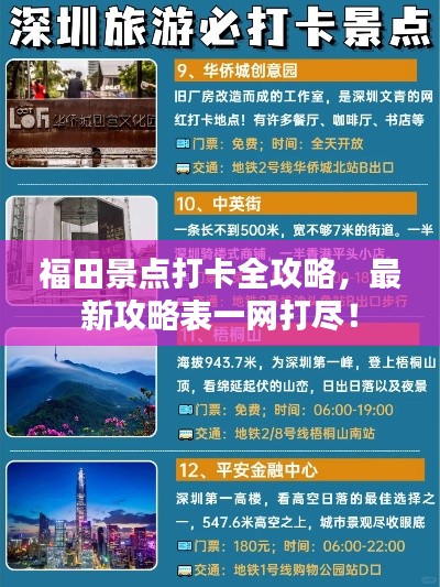 福田景点打卡全攻略，最新攻略表一网打尽！