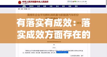有落实有成效：落实成效方面存在的问题 
