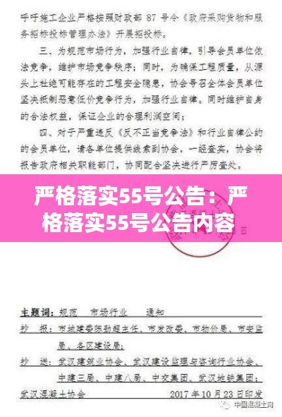 严格落实55号公告：严格落实55号公告内容 
