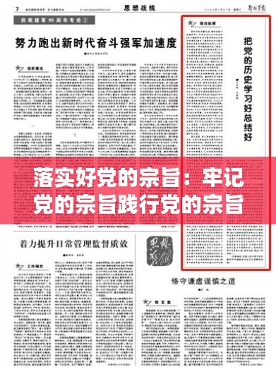 落实好党的宗旨：牢记党的宗旨践行党的宗旨心得体会 
