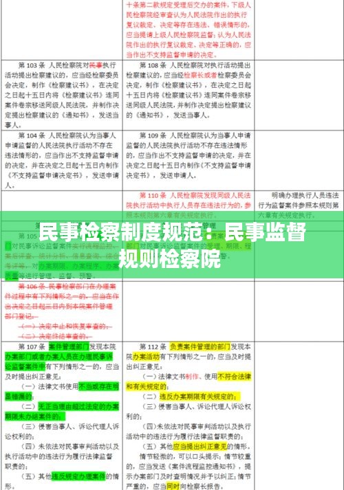 民事检察制度规范：民事监督规则检察院 