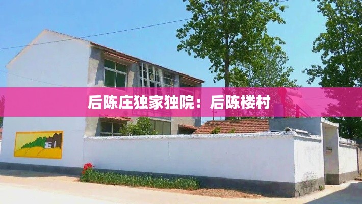 后陈庄独家独院：后陈楼村 