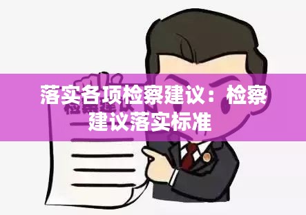 落实各项检察建议：检察建议落实标准 