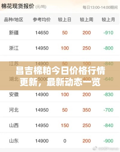 昌吉棉粕今日价格行情更新，最新动态一览