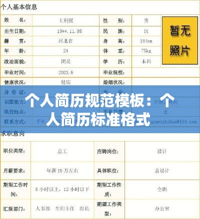 个人简历规范模板：个人简历标准格式 