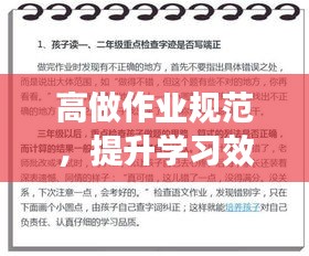 高做作业规范，提升学习效率与质量的秘诀所在