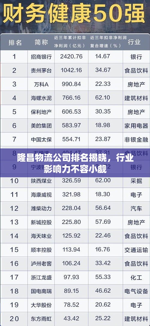 隆昌物流公司排名揭晓，行业影响力不容小觑