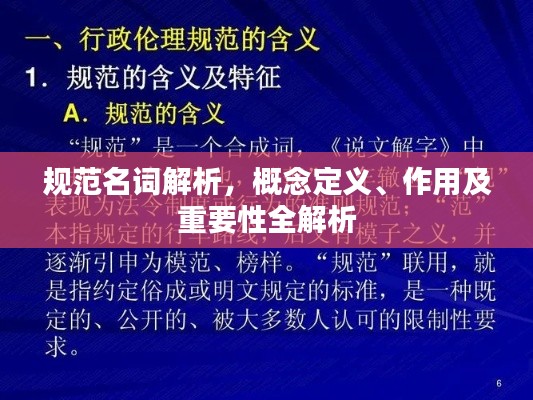 规范名词解析，概念定义、作用及重要性全解析