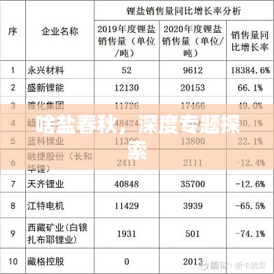 啥盐春秋，深度专题探索