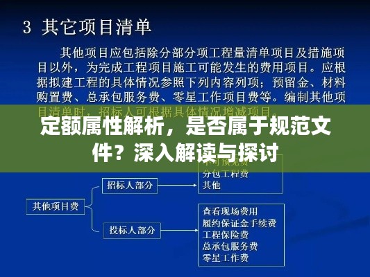 定额属性解析，是否属于规范文件？深入解读与探讨