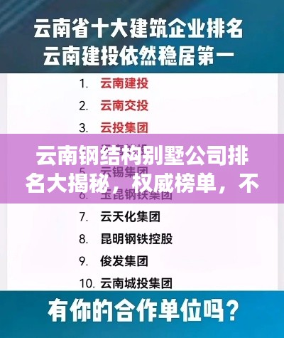 云南钢结构别墅公司排名大揭秘，权威榜单，不容错过！