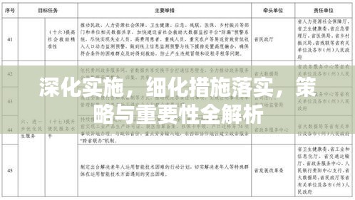 深化实施，细化措施落实，策略与重要性全解析