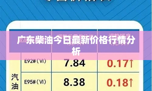 广东柴油今日最新价格行情分析