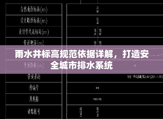 雨水井标高规范依据详解，打造安全城市排水系统
